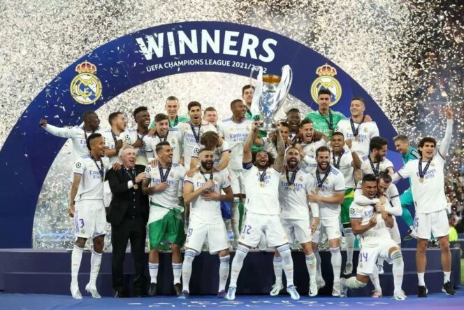 
					Madrid kembali berhasil Juara Liga Champions dan merebut Trofi si kuping besar usai mengalahkan Liverpool 1-0 Foto; SUARARAKYATINDO.COM