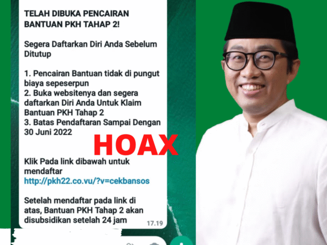 
					Berita Bantuan PKH Tahap 2 Yang Mengatasnamakan H. Faisol Riza Hoax. Foto; SRI