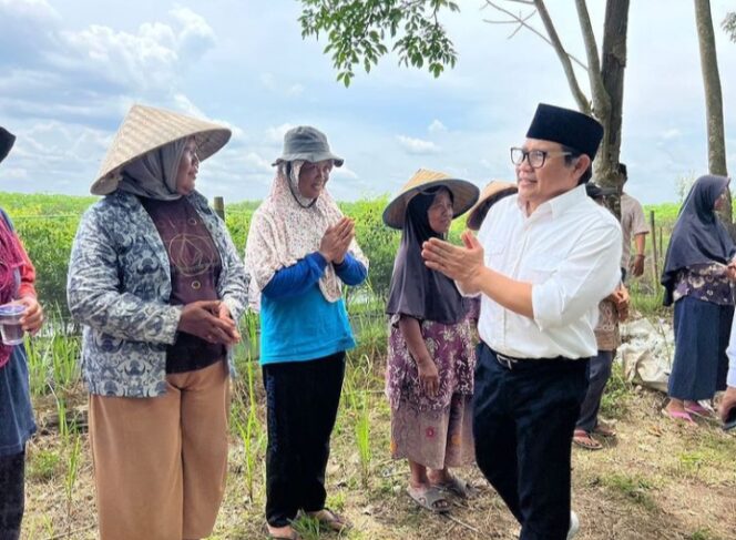 
					Muhaimin Iskandar menyapa para petani. (Foto; Ig Cakiminnow)