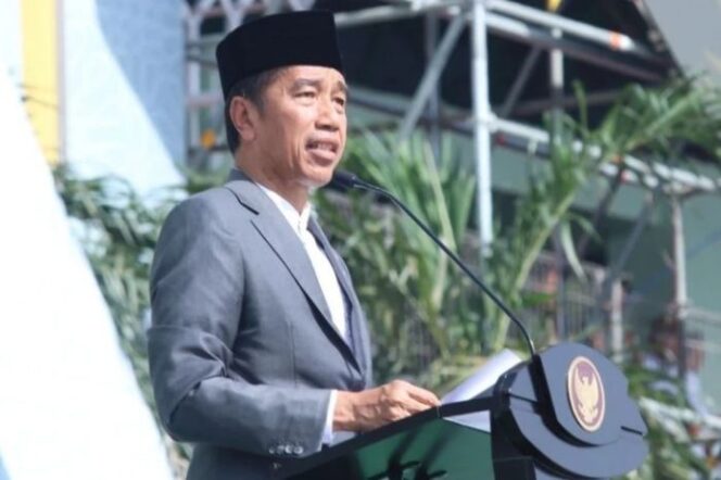 
					Presiden Jokowi saat mengisi sambutan di acara satu Abad NU. (Foto: Ilustrasi)