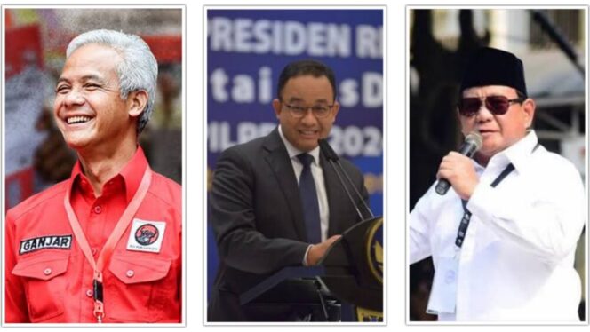 
					Ganjar Pranowo, Anies Baswedan dan Prabowo Subianto. (Foto; Ist/ilustrasi)