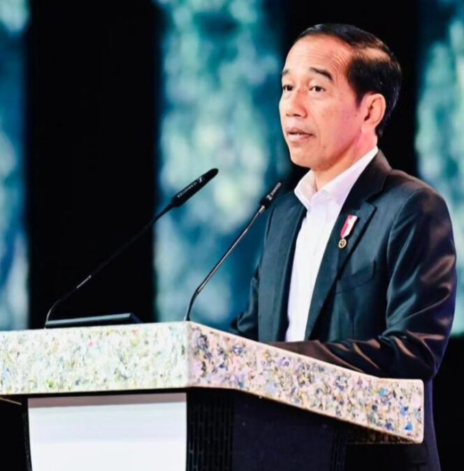 
					Presiden Jokowi saat Sambutan. (Foto; ig @jokowi)