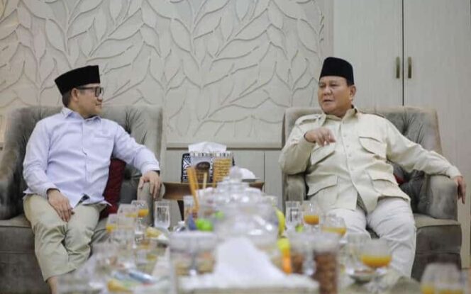 
					Ketua Umum PKB Muhaimin Iskandar dan Ketua Umum Gerindra, Prabowo Subianto. (Foto: Ig@cakiminnow)
