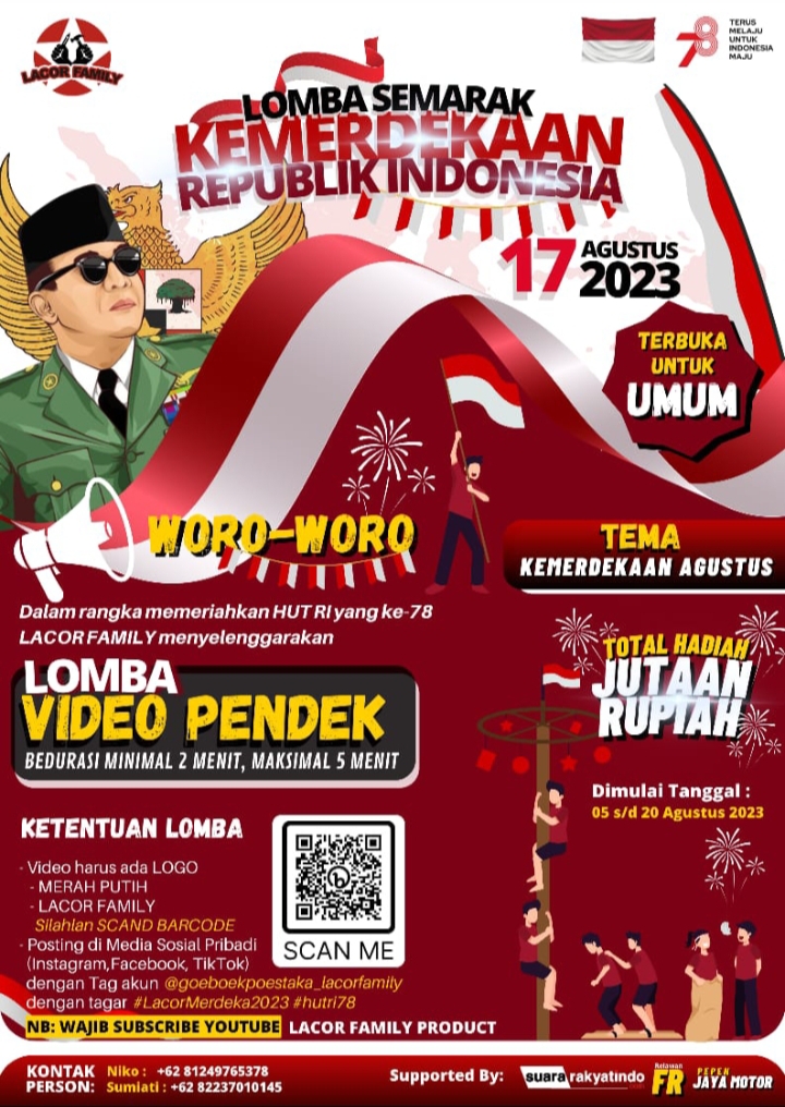 Jelang Perayaan HUT Ke-78 RI, Lacor Family Adakan Lomba Video Pendek yang Berhadiah Jutaan Rupiah