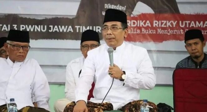 
					Ketua Umum PBNU Yahya Cholil Staquf saat sambutan. (Foto; ig @gusyahyastaquf)