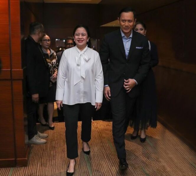 
					Puan Maharani Saat bertemu dengan Agus Harimurti Yudhoyono. (Foto; IG @puanmaharaniri)