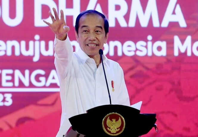 
					Presiden Jokowi saat memberikan sambutan. (Foto; ig @jokowi)