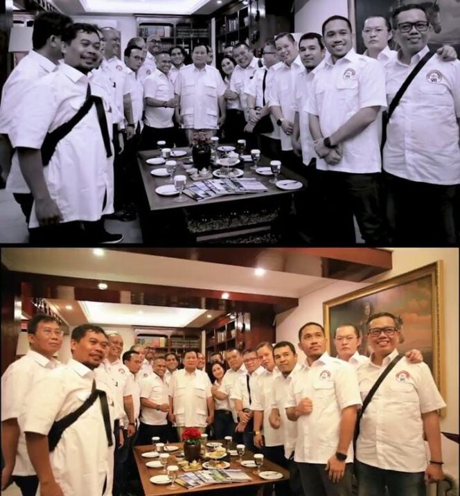 
					Persaudaraan 98 Wahab Talaohu saat foto bersama dengan Prabowo Subianto. (Foto: SRI)