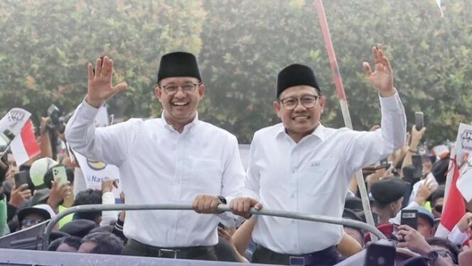 
					Anies-Muhaimin saat deklarasi. (Foto: Ig @cakiminow)