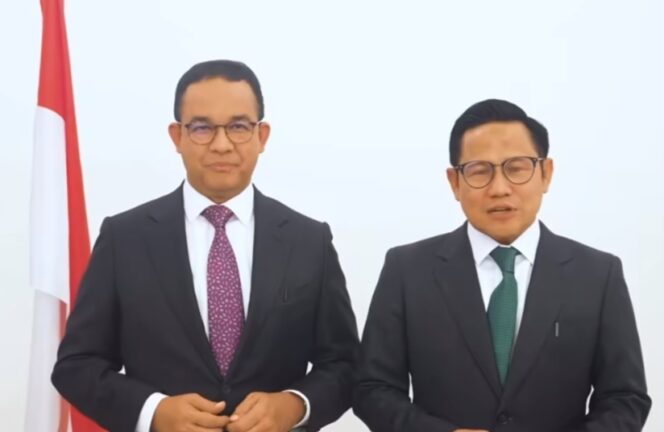 
					Anies-Muhaimin saat menyampaikan pendapat. (Foto: Ig @cakiminow)