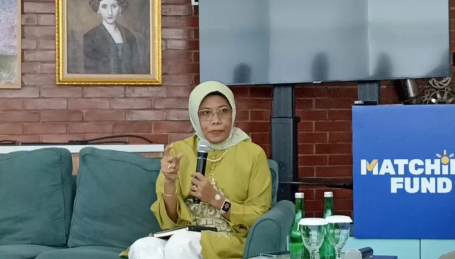 
					Pelaksana tugas (Plt.) Sekretaris Ditjen Diktiristek Tjitjik Srie Tjahjandarie dalam taklimat media di Kantor Kemendikbudristek, Rabu (15/5/2024). (Foto Mesya/JPNN.com)