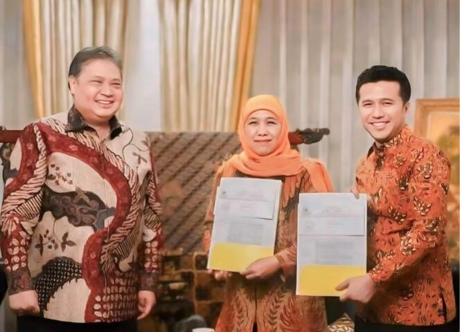 
					Khofifah, Emil Dardak, Airlangga Hartarto. (Foto: Ig @khofifah.ip)