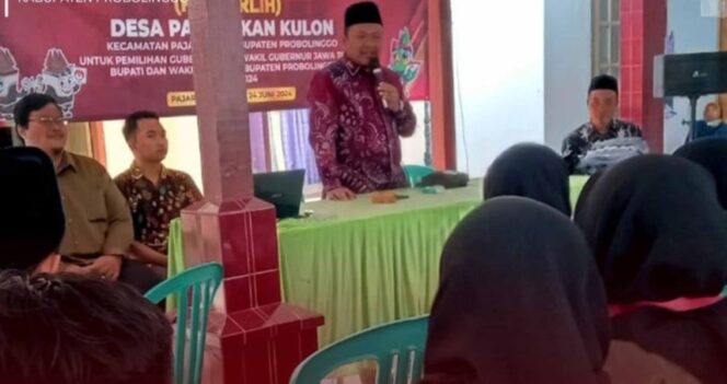 
					Ketua KPU Kabupaten Probolinggo Pak Ali Wafa Saat mengisi sambutan. (Foto: KPU Kabupaten Probolinggo)