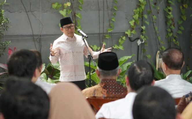 
					Saat Muhaimin Iskandar melakukan sambutan. (Foto: Ig @cakiminow)