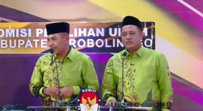 
					Gus Haris-Ra Ra Fahmi saat mengikuti debat ketiga. (Foto: Ist)