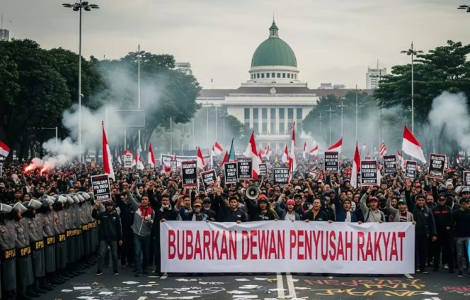 
					Masa aksi yang tuntut tunjangan rumah dprd