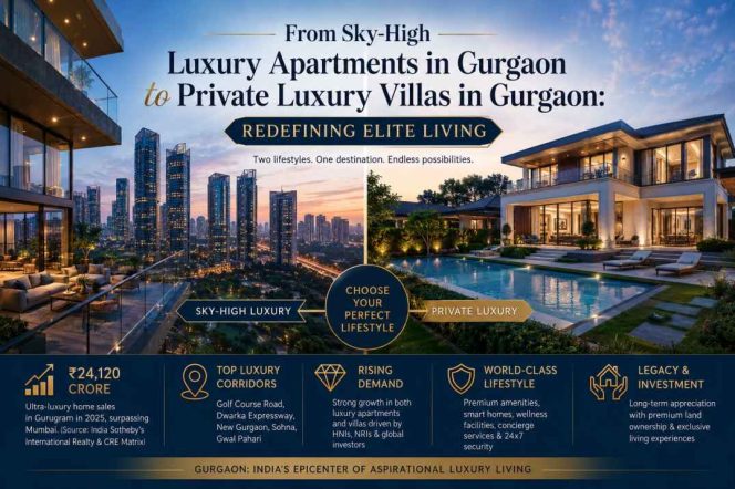 
					From Sky-High Luxury Apartments in Gurgaon to Private Luxury Villas in Gurgaon Redefining Elite Living
