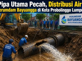 Pipa Utama Pecah, Distribusi Air Perumdam Bayuangga di Kota Probolinggo Lumpuh